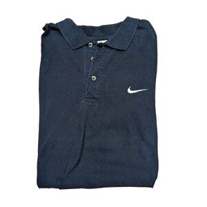 Vintage1990s Y2K Nike Black Swoosh Logo Short Sleeve Golf Polo Shirt Xlarge XL